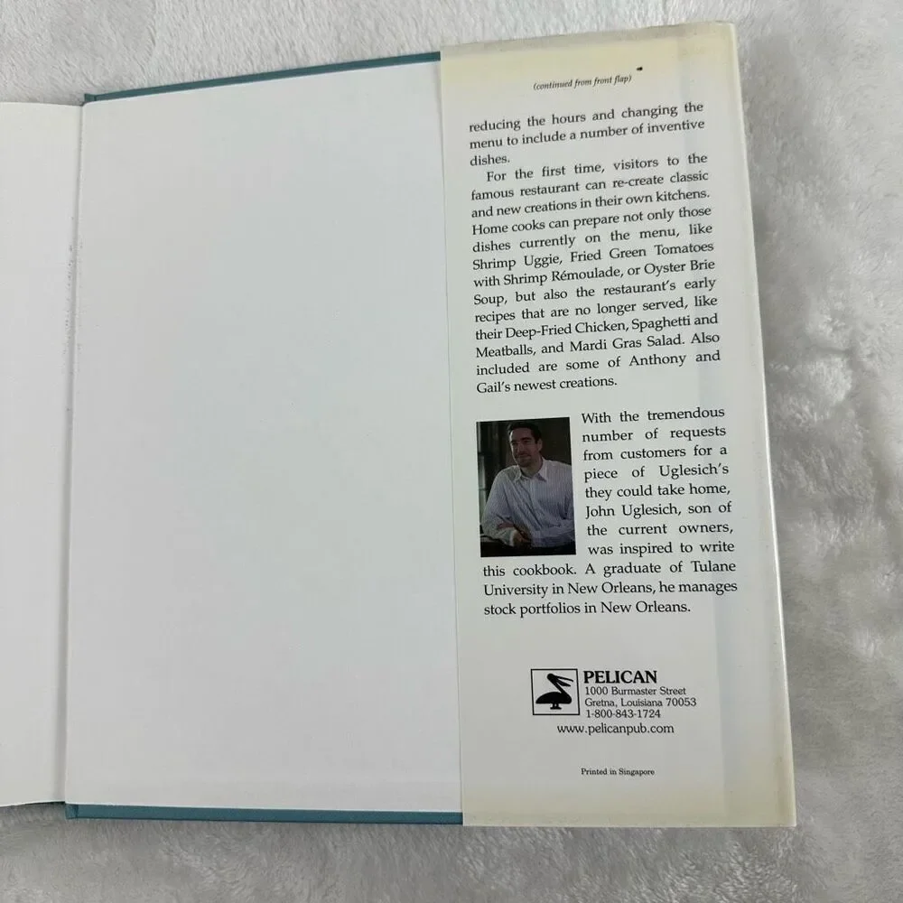 Uglesich's‎ Restaurant Cookbook By John Uglesichs Hardcover Recipe Book